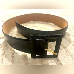 M. Kleinberg wide black karung snakeskin belt